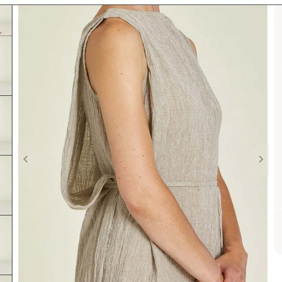 BLACK CRAINE Obi Linen Dress in Ash (Taupe-Grey) - Size L - Picture 8 of 16